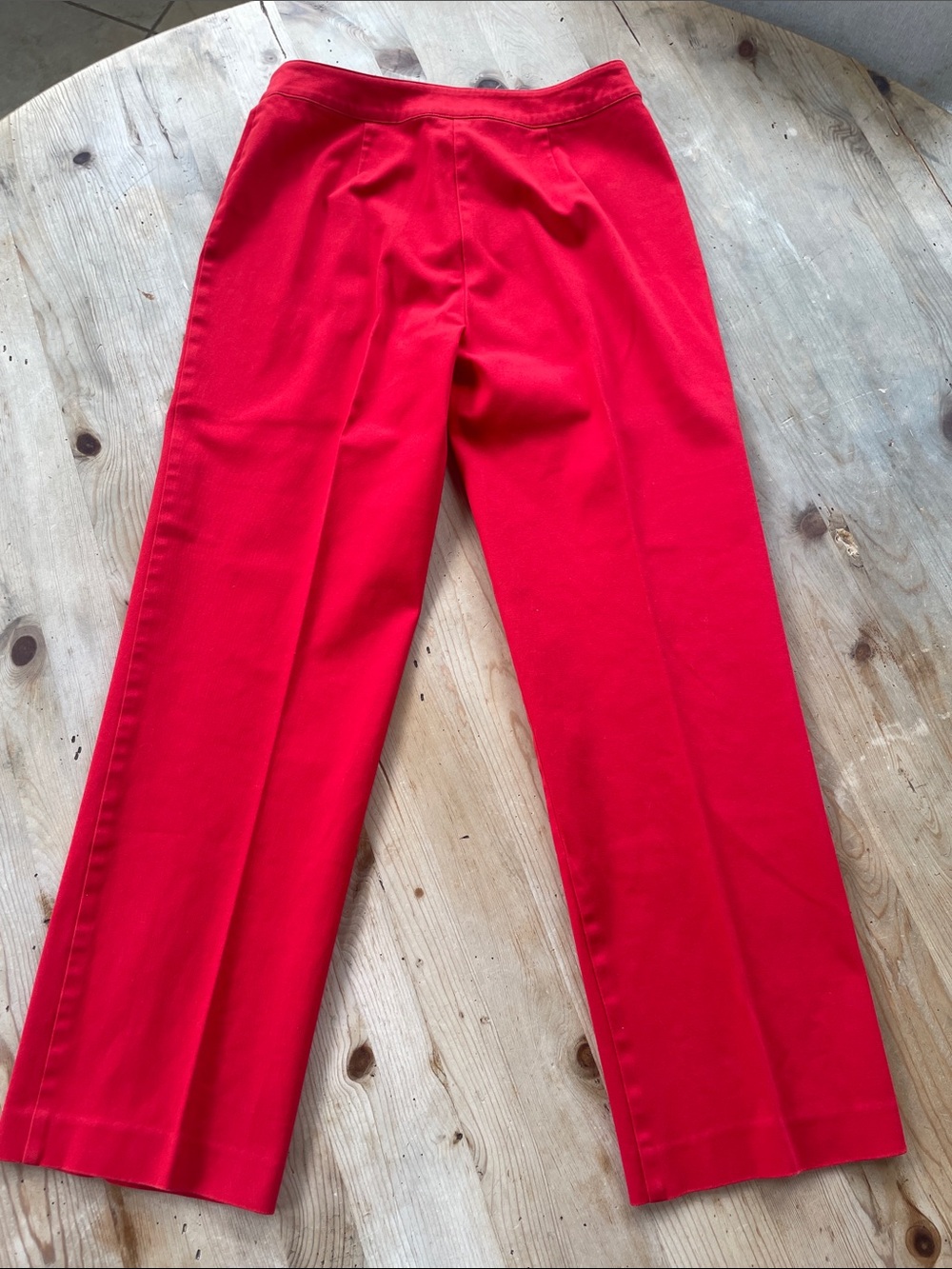 Northern Isles Red Straight Leg Pants Size 8 Preppy Coastal Country Club Chic 8 - Picture 4 of 6